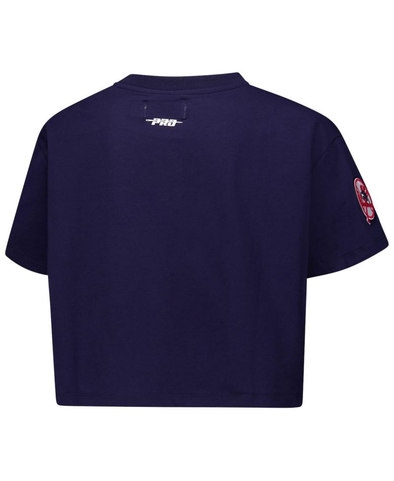 Women's Navy New York Yankees Made To Play Boxy Cropped T-Shirt