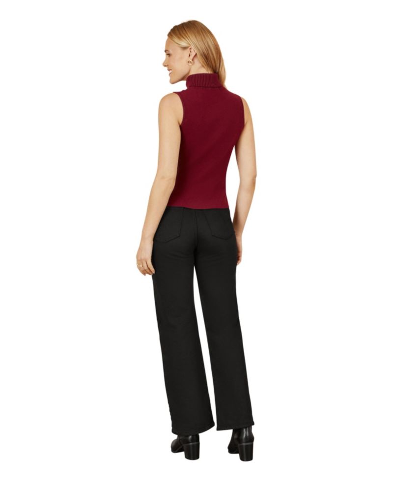 Women's High Neck Knitted Sleeveless Sweater