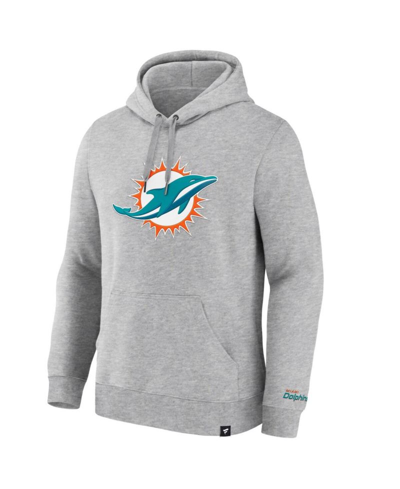 Men's Heather Gray Miami Dolphins Legacy Fleece Pullover Hoodie