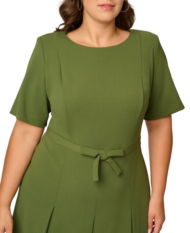 Plus Size Fit & Flare Pleated Bow Dress