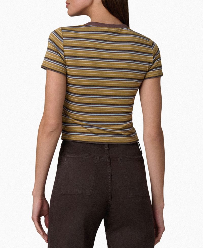 Women's Striped Crop Short-Sleeve Baby T-Shirt