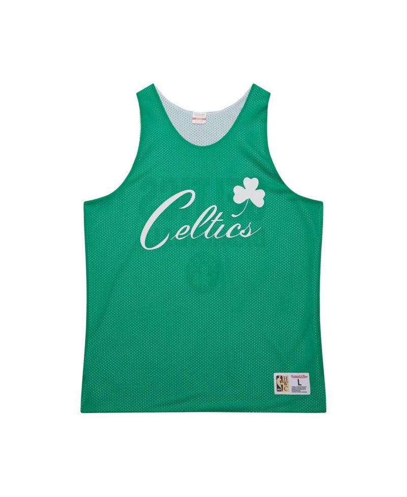 Men's Kelly Green Boston Celtics Hardwood Classics Reversible Mesh Practice Jersey