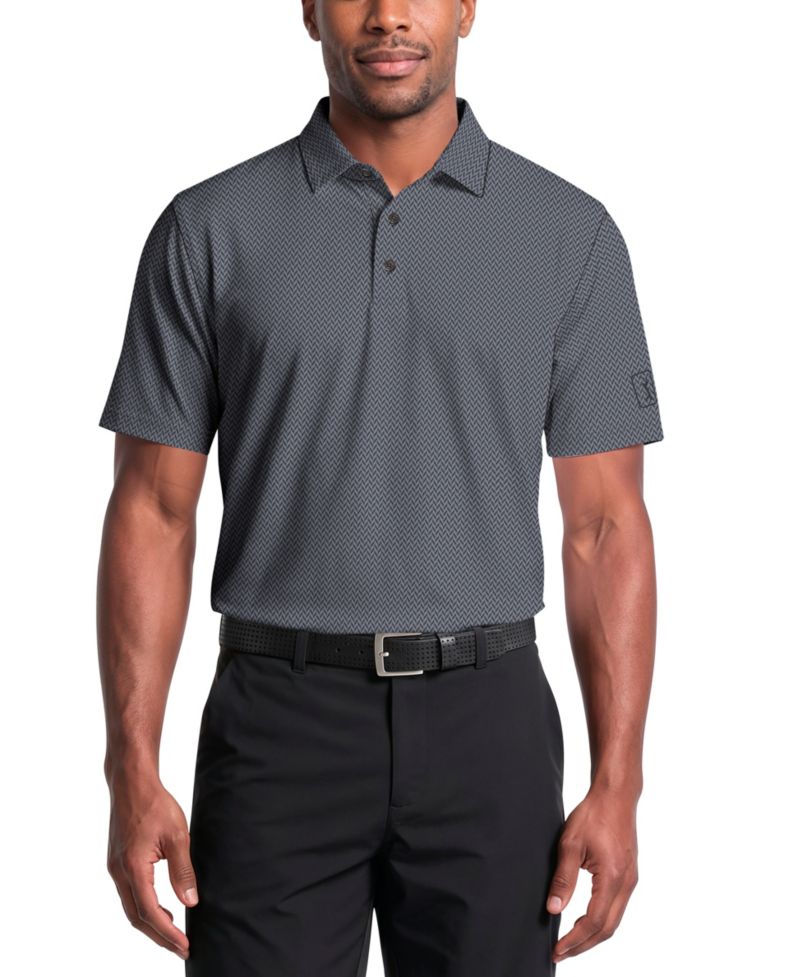 Men's Herringbone Jacquard Golf Polo Shirt