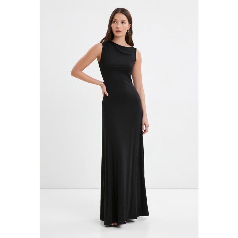 Women's Laurel Sleeveless Asymmetric-Strap A-Line Jersey Dress