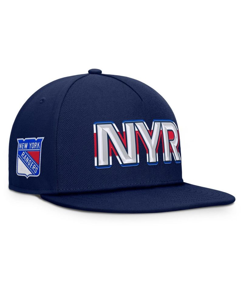 Men's Navy New York Rangers Authentic Pro Rink Team Code Snapback Hat