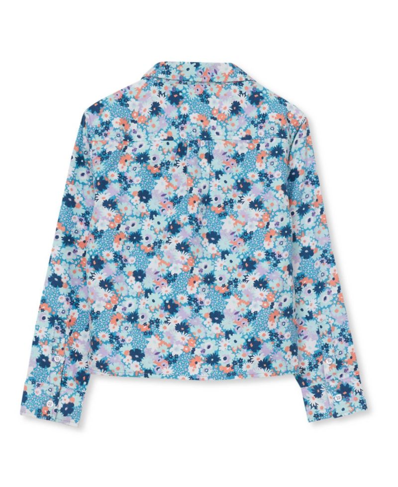 Girls Long Sleeve Flannel Printed Shirt
