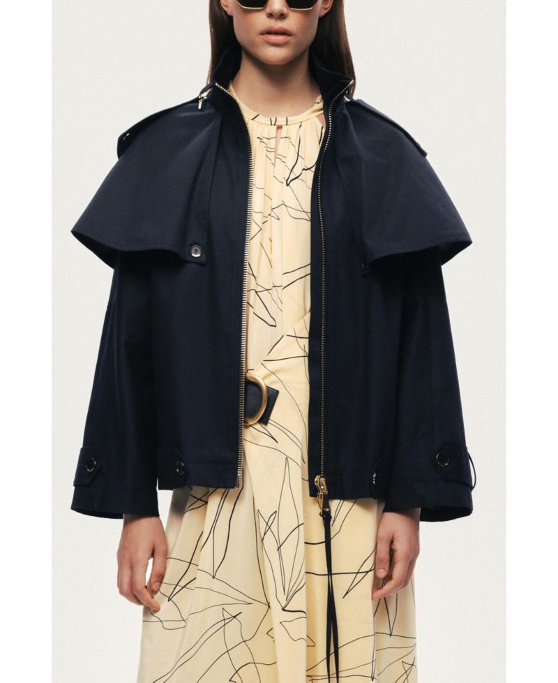 Women's Hooded Short Trench Jacket