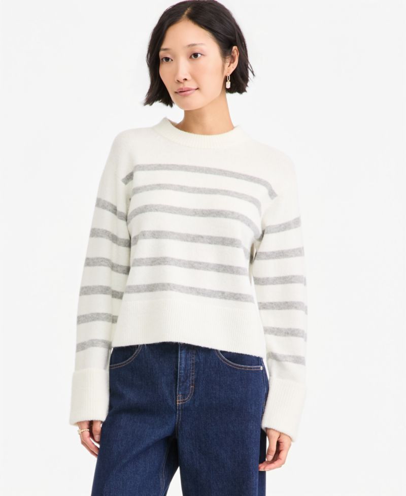 Women's Crewneck Cuff Sleeve Pullover Sweater