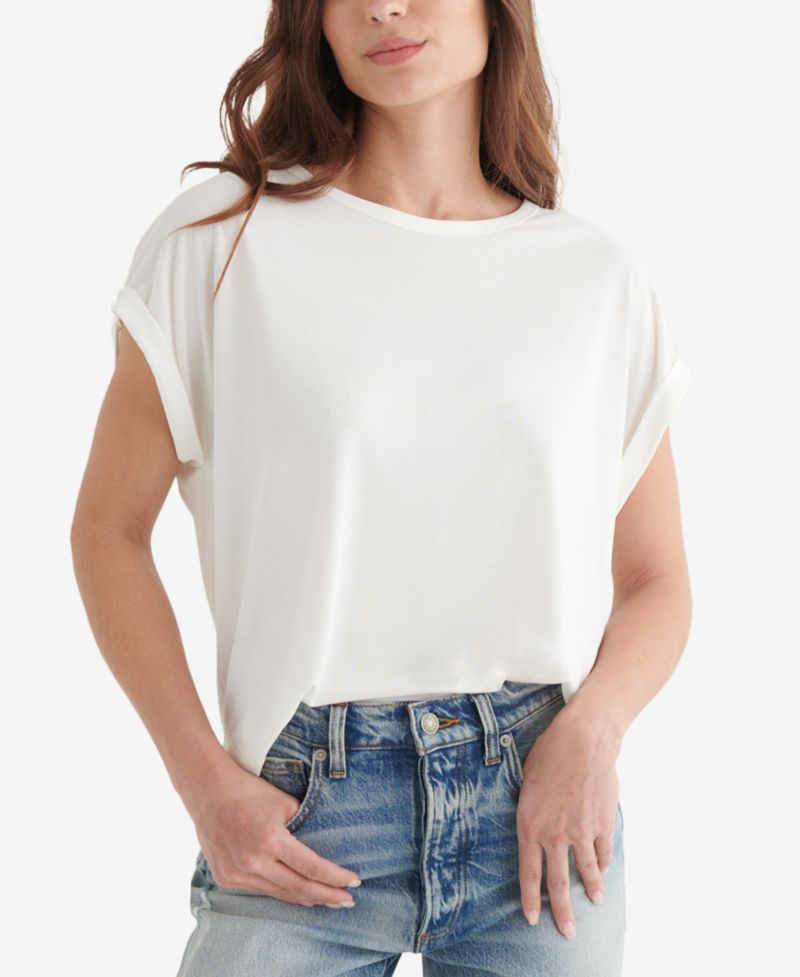 Women's Short Sleeve Sandwash Dolman T-Shirt