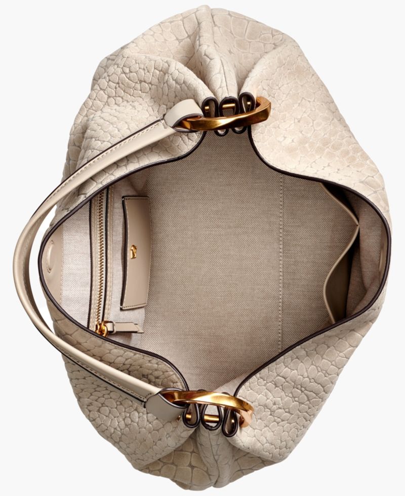 Glenwood Suede Croco Shoulder with Tassel Detail