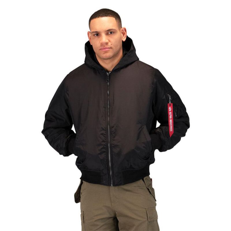 Men's Ma-1 Hooded Oxford Flight Jacket