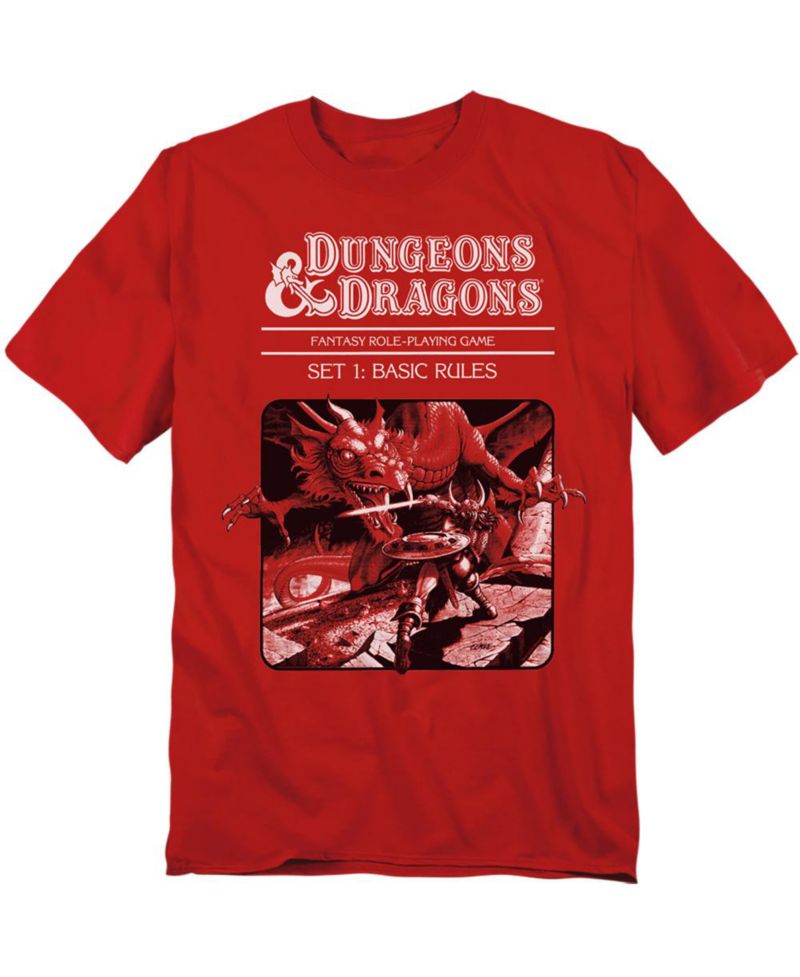 Men's Dungeons and Dragons Basic Rules Red Box Cover T Shirt