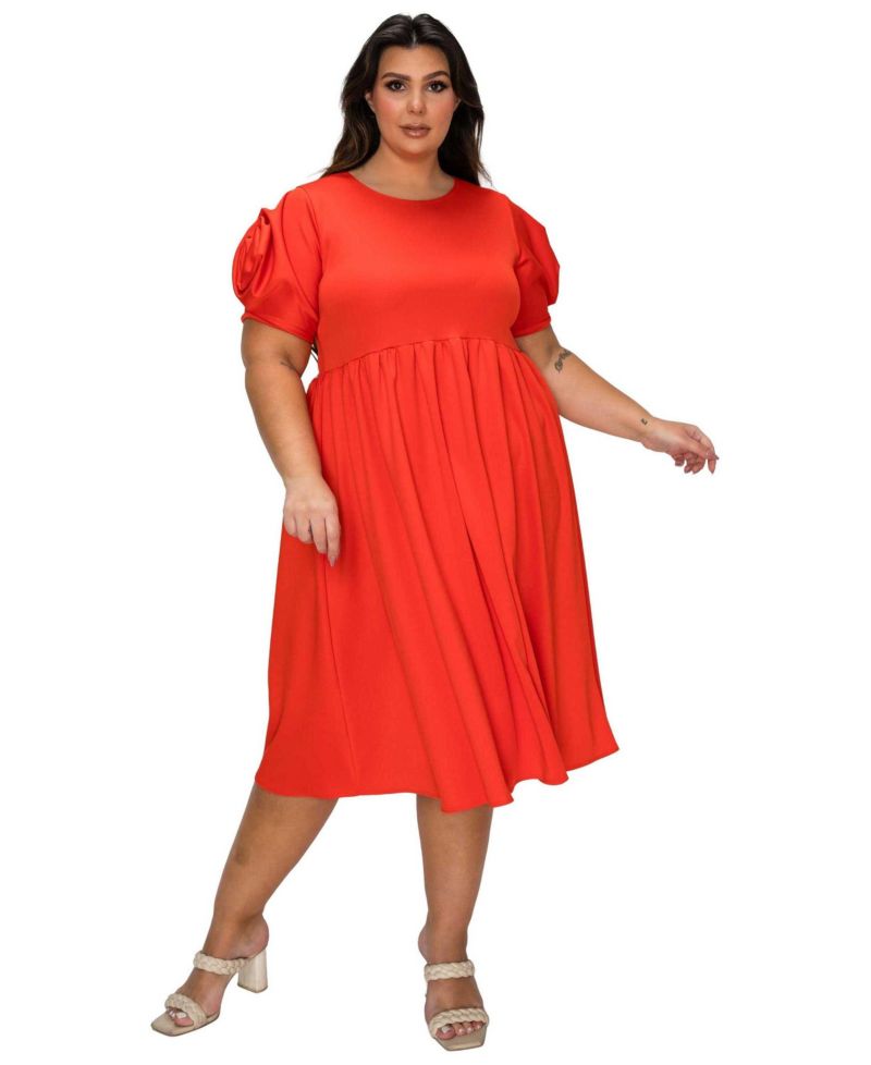 Women's Plus Size Rosie Florette Sleeve Midi Dress