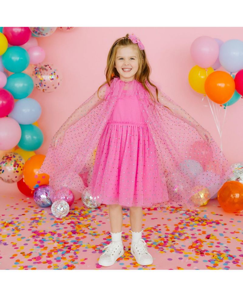 Girls Raspberry Rhinestone Cape