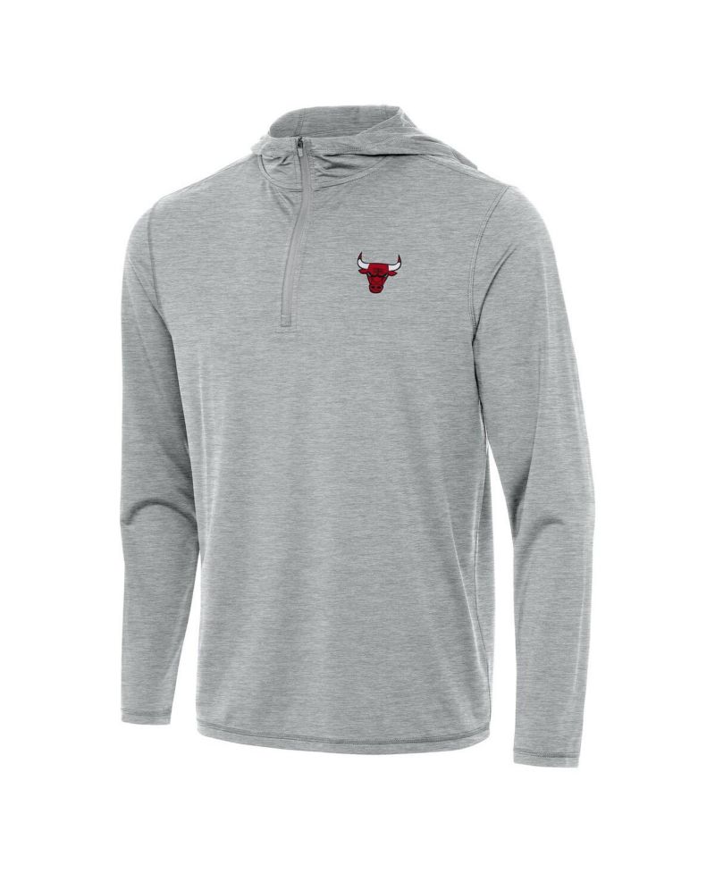 Men's Heather Gray Chicago Bulls Tidy Quarter-Zip Hoodie