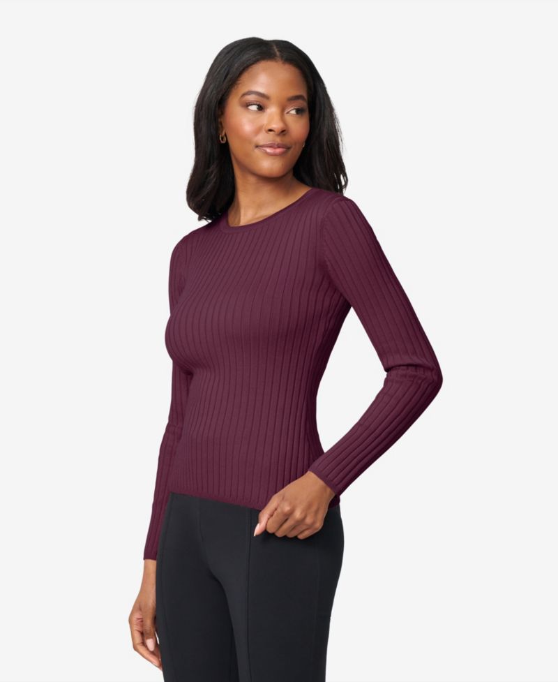Women's Crewneck Ribbed-Knit Sweater