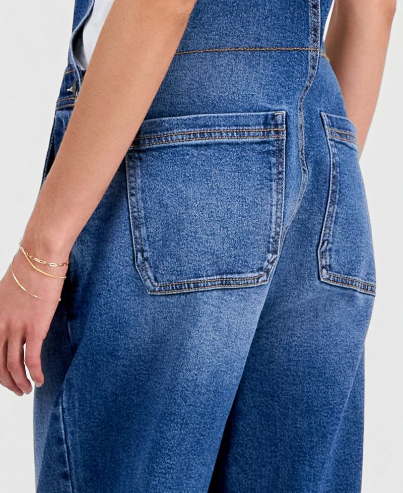 Juniors' Slouchy Denim Overalls