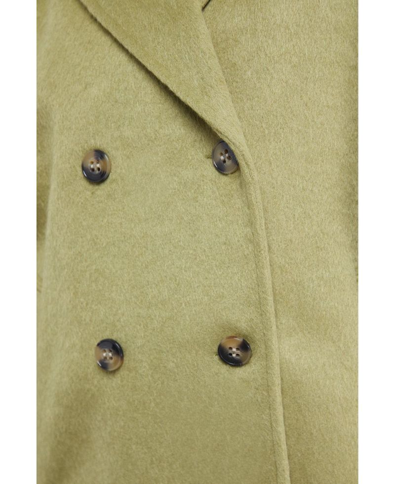Women's Oversized Pleat Back Detail Maxi Coat
