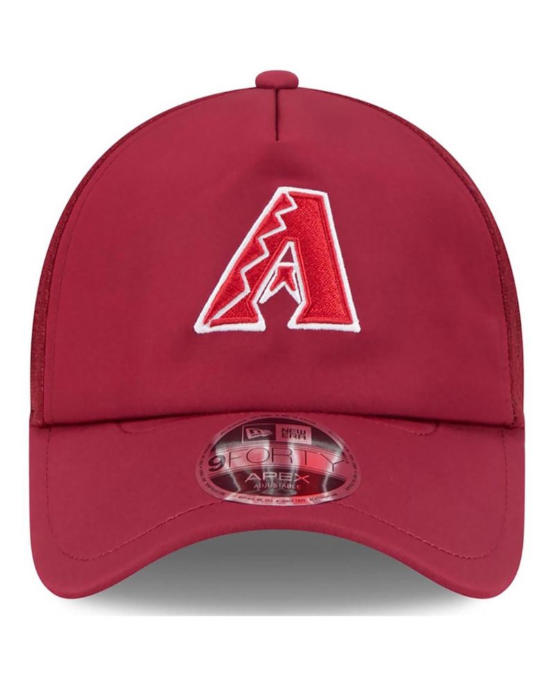 Men's Dark Red Arizona Diamondbacks 2026 Batting Practice Apex 9FORTY Adjustable Trucker Hat