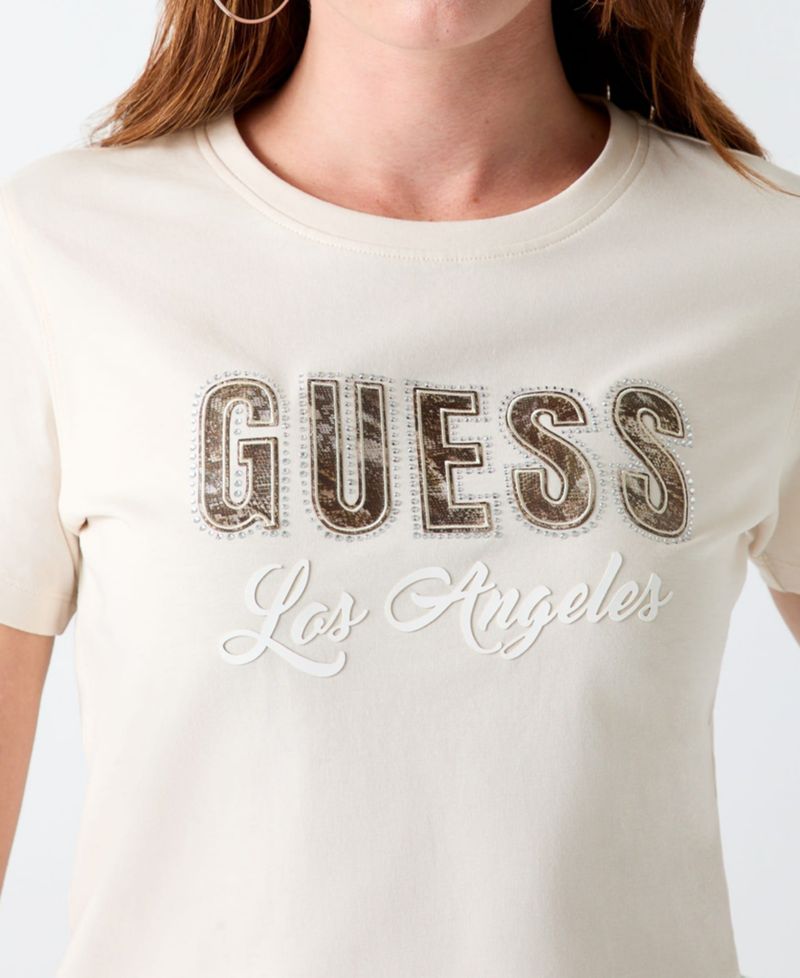Women's Script Rhinestone Logo Crewneck T-Shirt