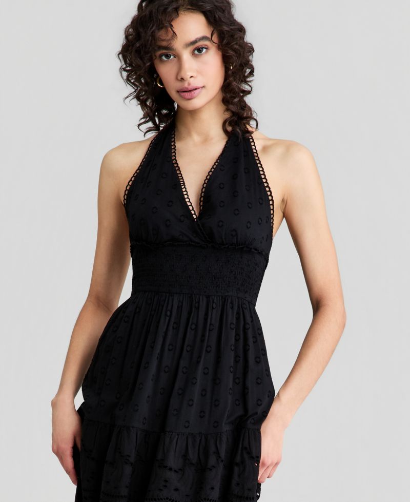 Women's Cotton Halter Tiered Maxi Dress, Macy's Exclusive