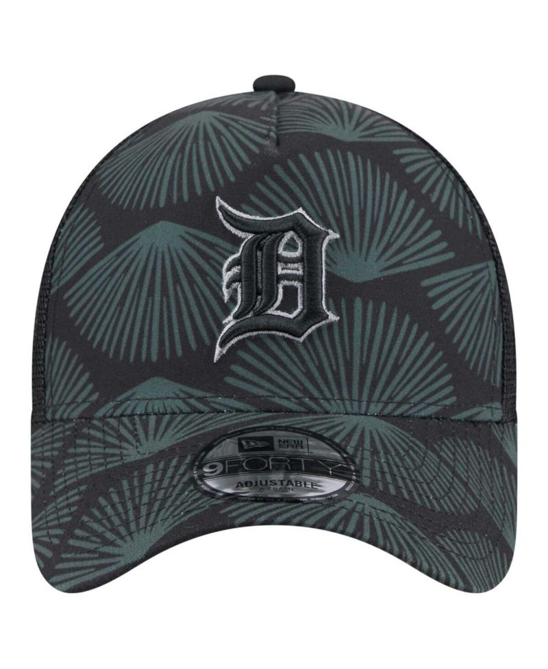 Men's Black Detroit Tigers 9FORTY A-Frame Trucker Adjustable Hat