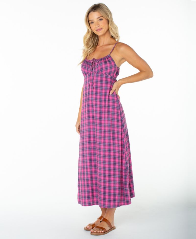 Women's Late Night Plaid Midi Dress