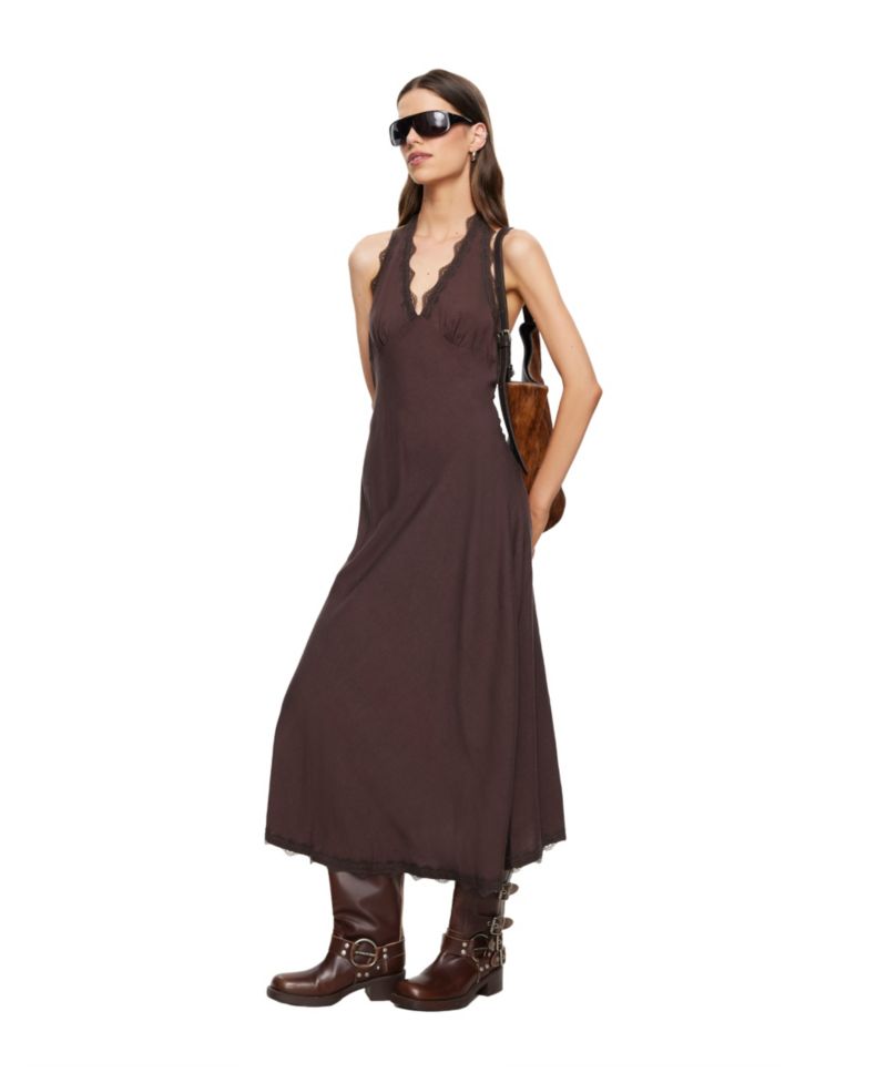 Women's Linen Sleeveless Halter Dress