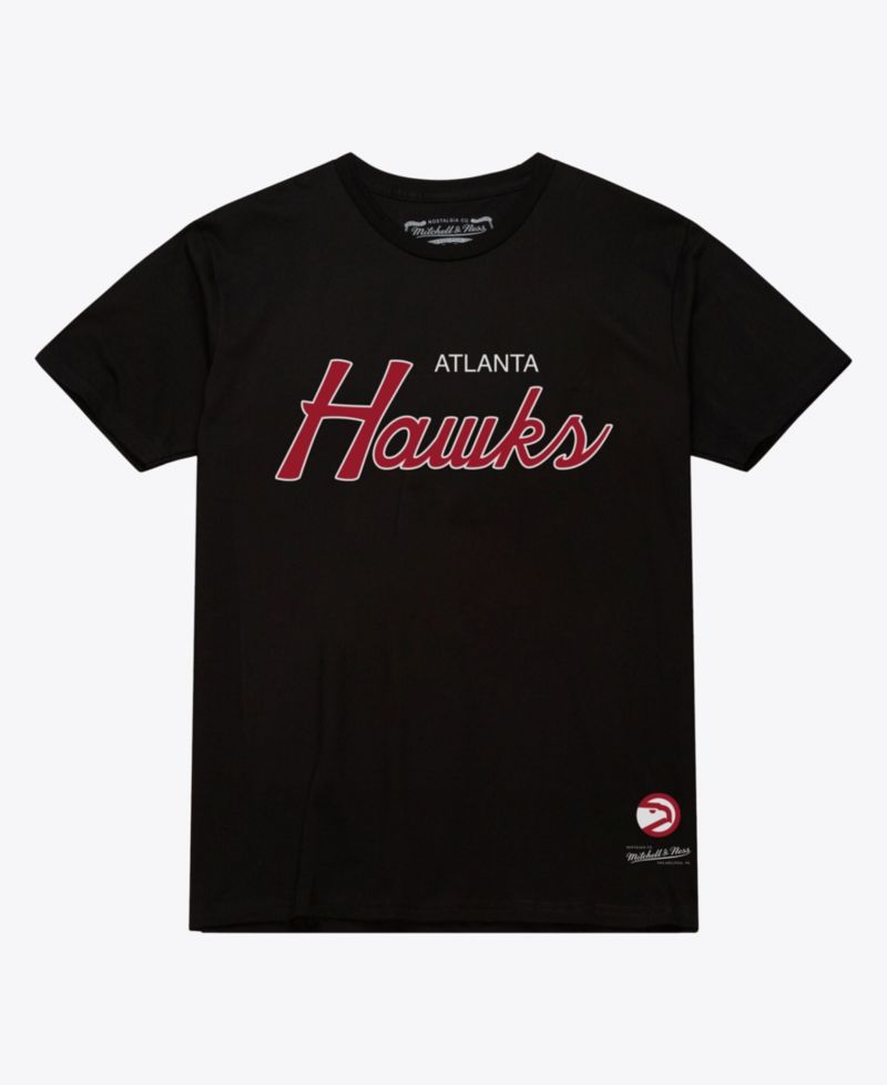 Men's Black Atlanta Hawks Vintage Wordmark T-Shirt