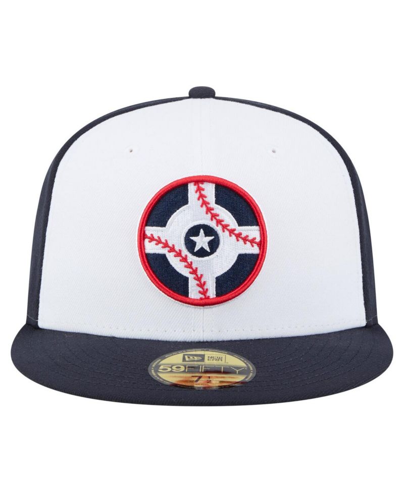 Men's White/Navy Indianapolis Indians Authentic Collection 59FIFTY Fitted Hat