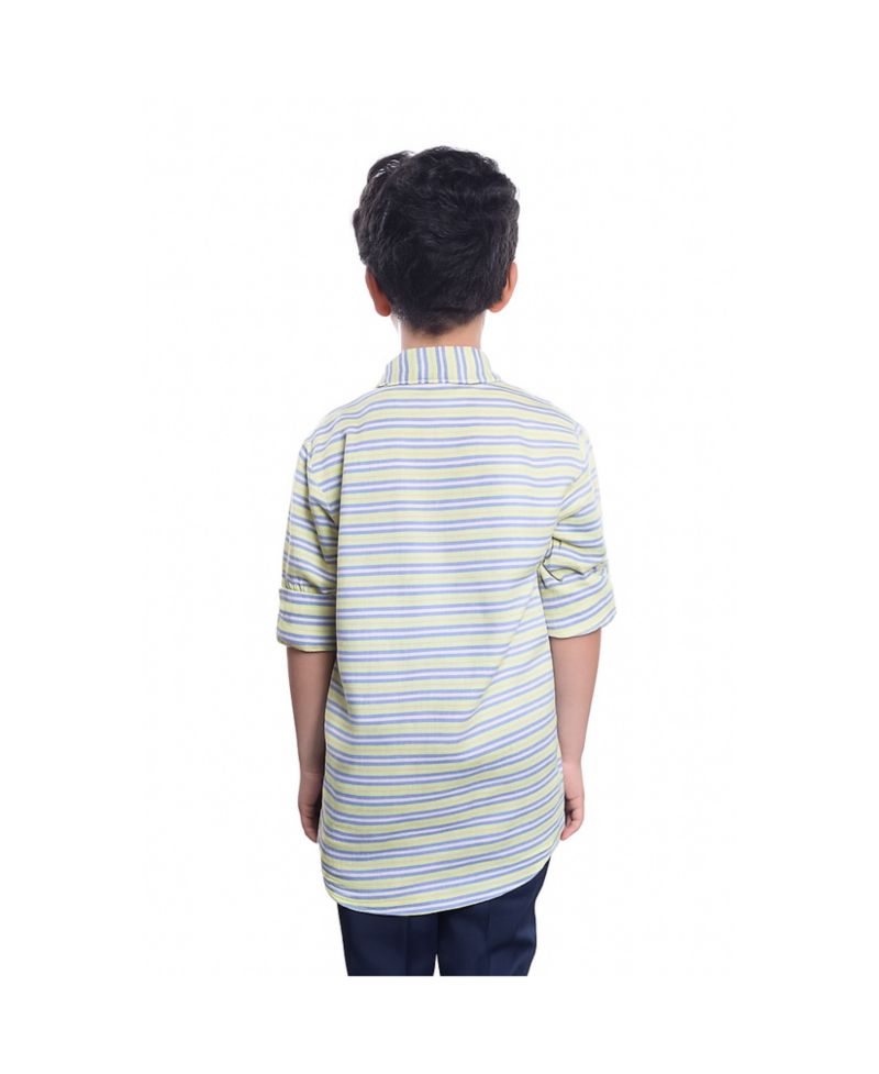 Big Boys Yellow Slim Fit Striped Button-Down Shirt