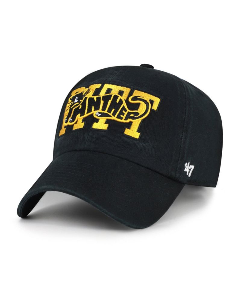 Men's '47 Black Pitt Panthers Vault Clean Up Adjustable Hat