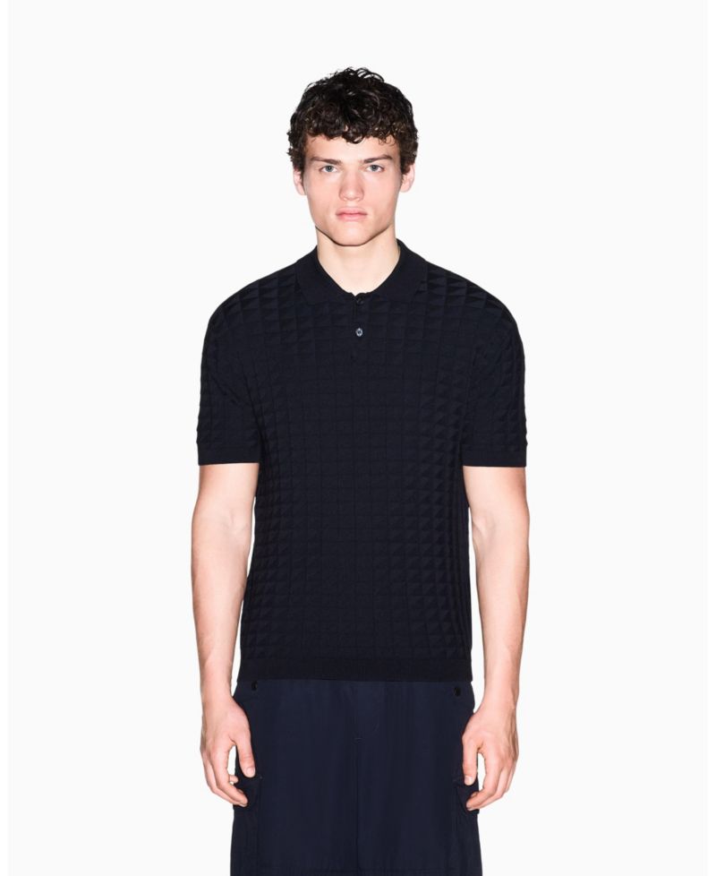 Men's Viscose Grid Polo Shirt