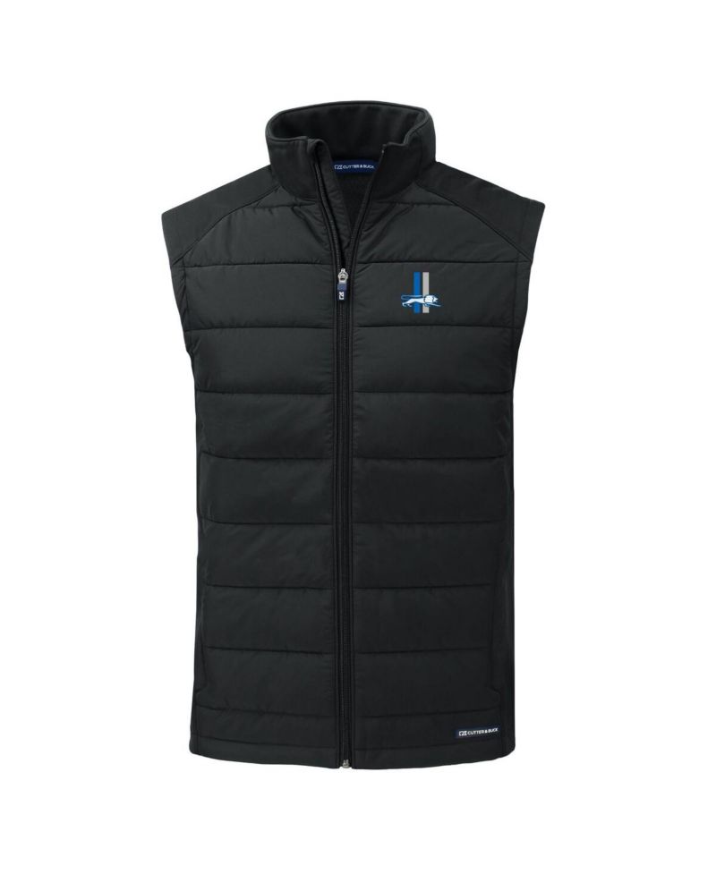 Men's Black Detroit Lions Throwback Evoke Hybrid Eco Softshell Full-Zip Vest