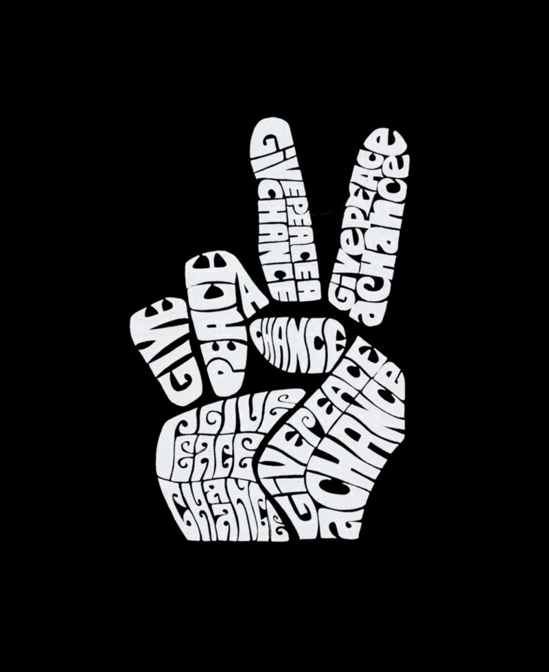 Men's Give Peace A Chance Word Art Graphic Tank Top