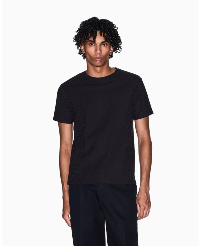 Men's Short Sleeve Mercerized Cotton All Over Logo T-Shirt