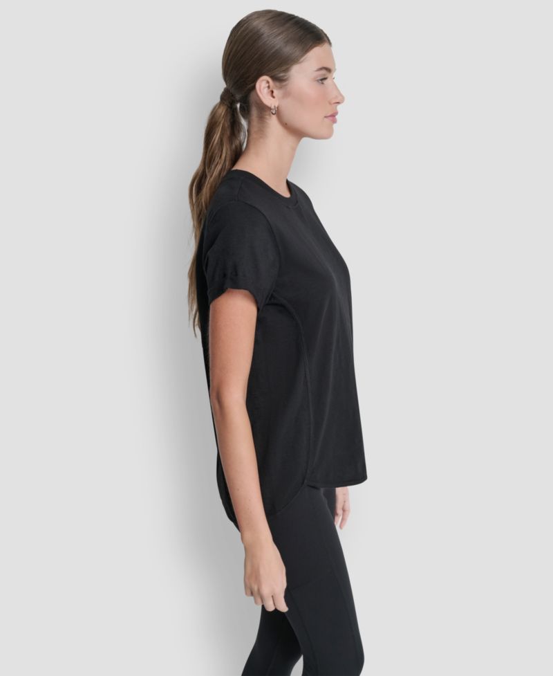 Women's Crew Neck Roll-Sleeve Top