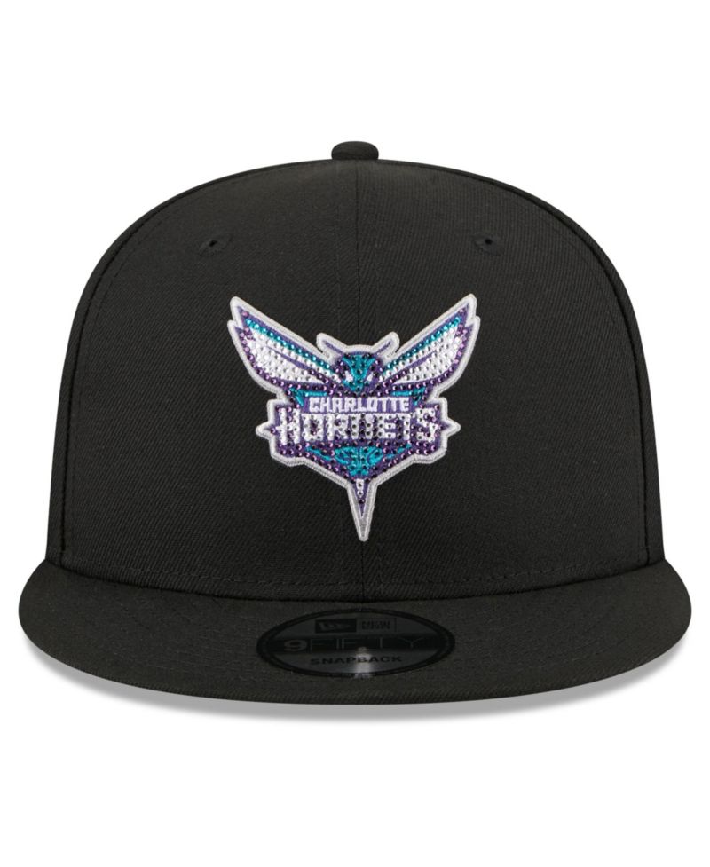 Men's Black Charlotte Hornets 2026 NBA Draft Crystal 9FIFTY Snapback Hat