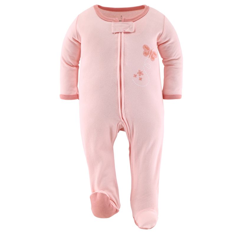 Baby Girls Boho Butterfly Footed Sleepers for Girls, 3 Pack