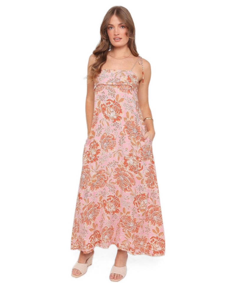 Women's Kahlie Floral-Print Square-Neck Maxi Dress