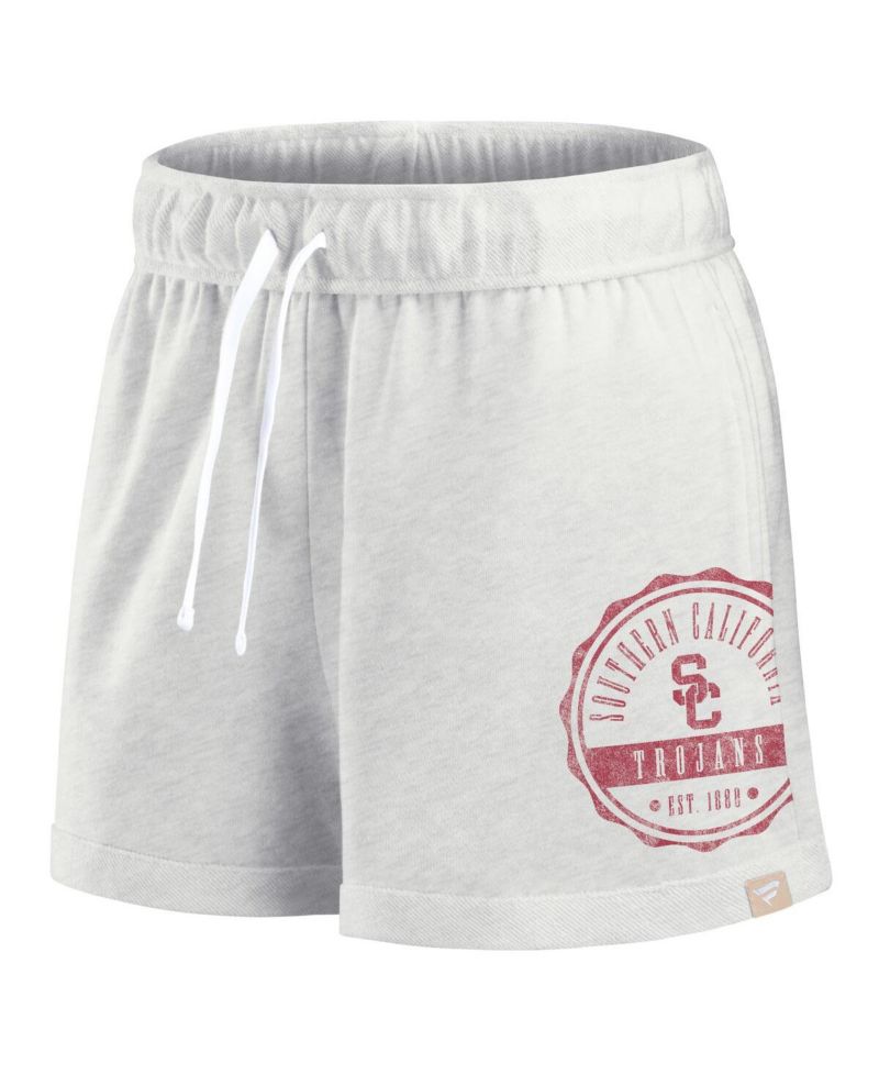 Women's Oatmeal USC Trojans Win Badge Shorts