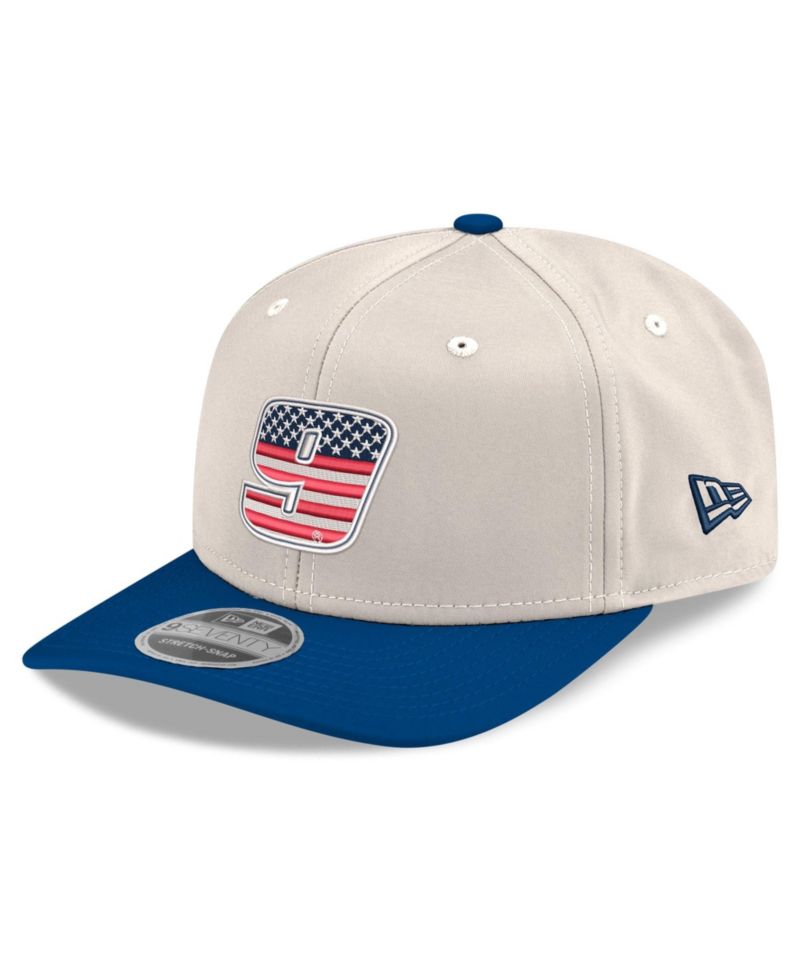 Men's Beige/Royal Chase Elliott 9SEVENTY Flag Stretch-Snap Hat