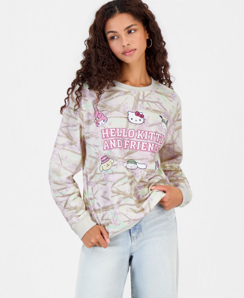 Juniors' HK & Friends Camo-Print Fleece Pullover