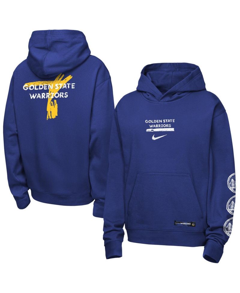 Big Boys and Girls Royal Golden State Warriors Courtside Club Premiere Hoodie