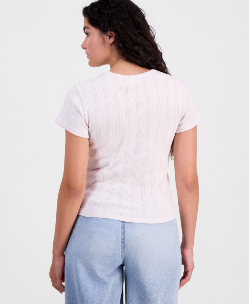 Juniors' Malibu Graphic Pointelle T-Shirt