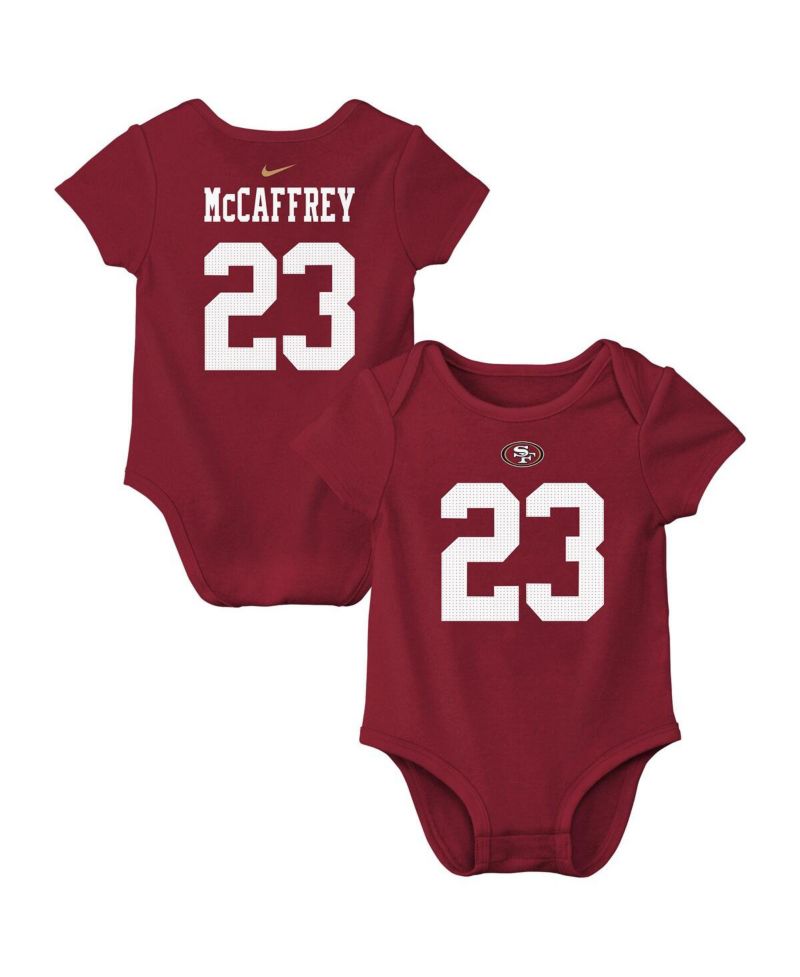 Baby Boys and Girls Christian McCaffrey Scarlet San Francisco 49ers Player Name & Number Bodysuit