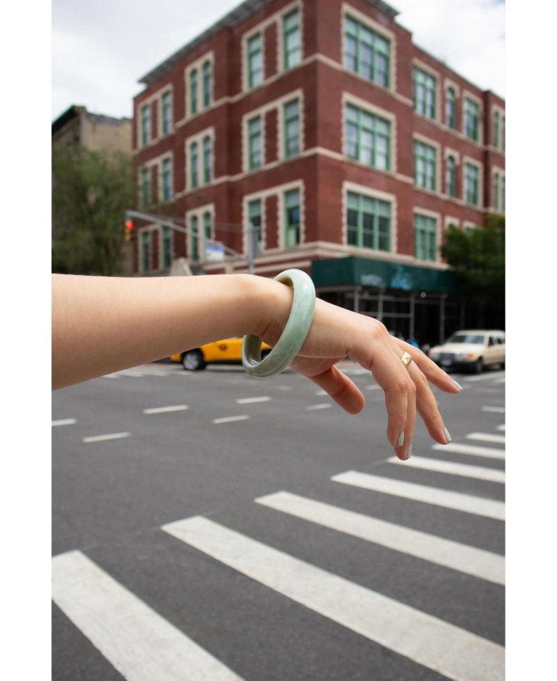 Tennis Opaque Jade-Green Gemstone Bangle