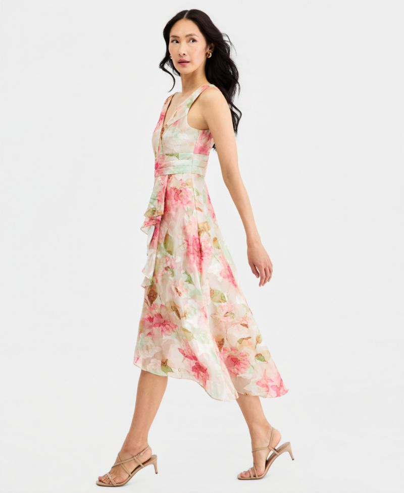 Women's Cascading Tiered Midi Dress