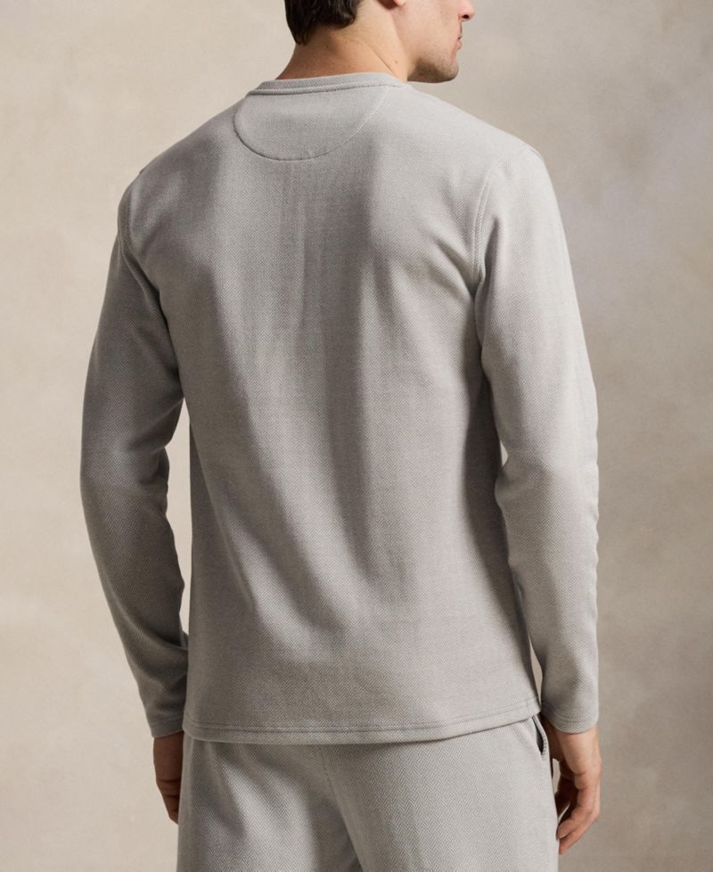 Men's Herringbone Henley Pajama T-shirt