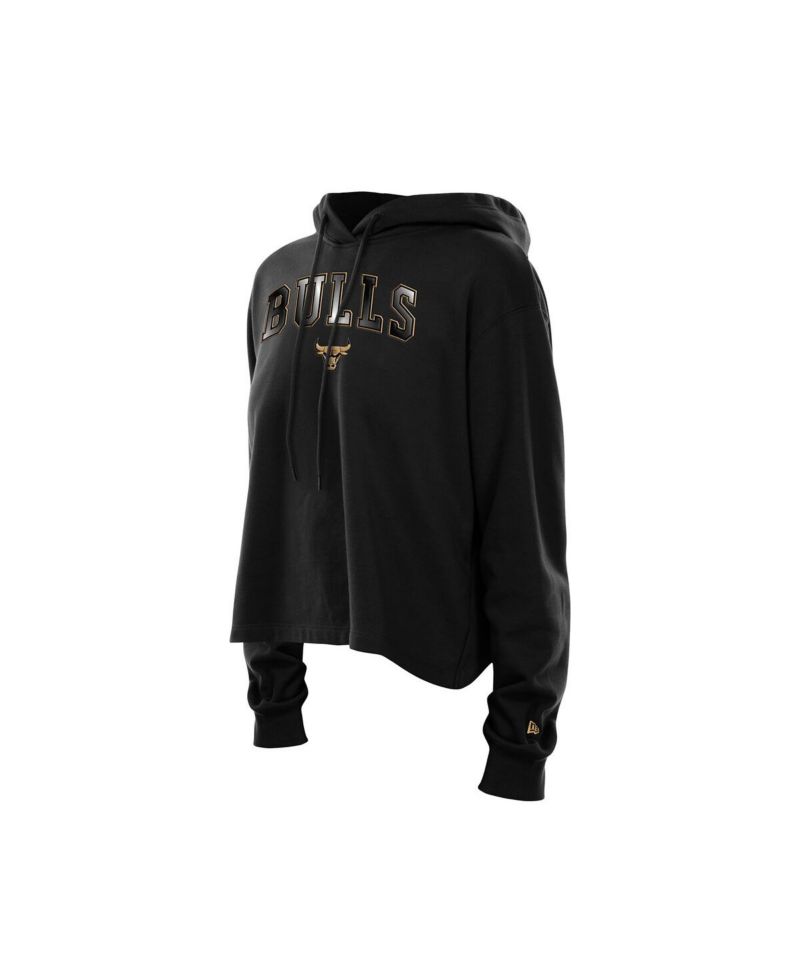 Women's Black Chicago Bulls Glam Game Open Back Hoodie